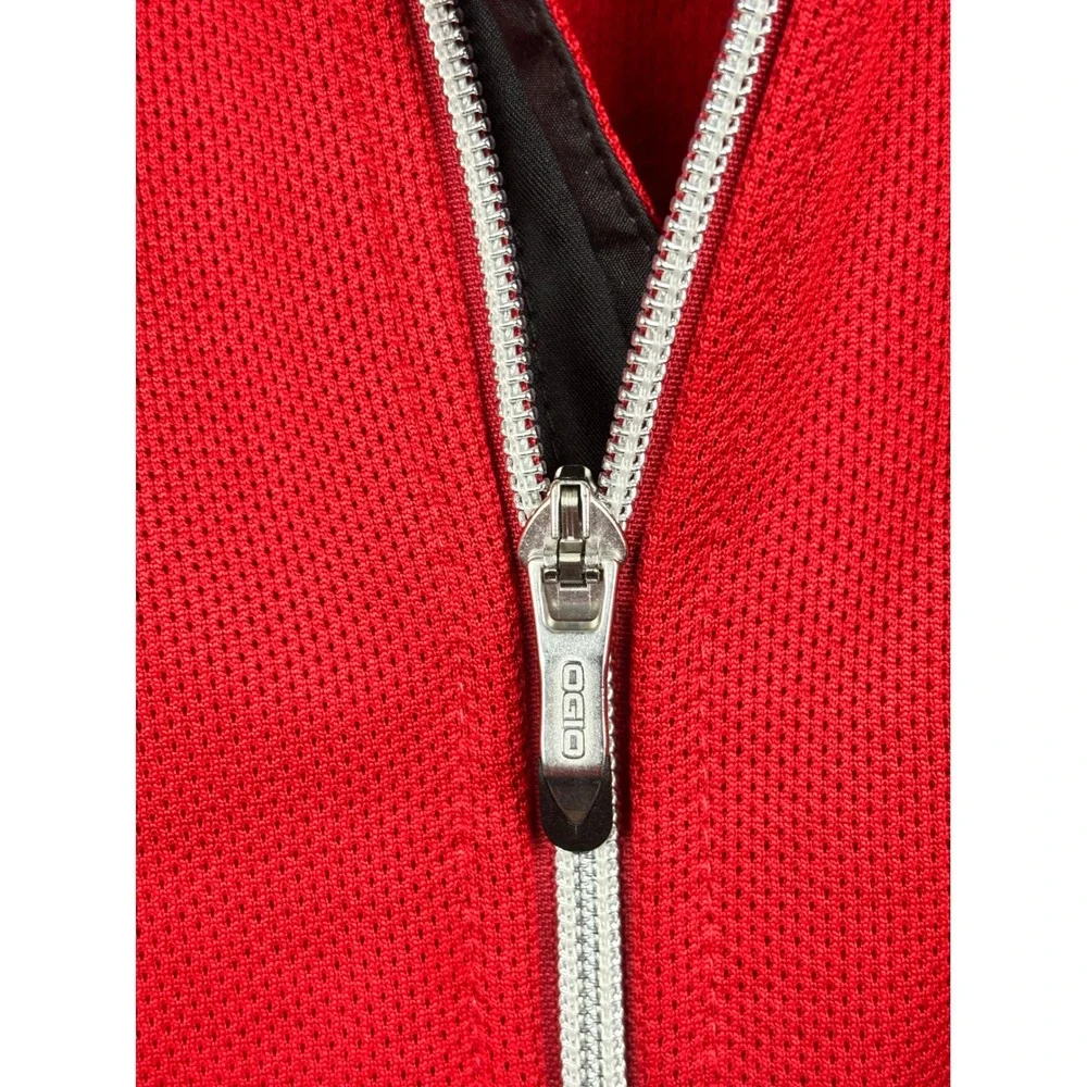 OGIO Mens Red Full Zip Performance Jacket Total Logo XL Textured Knit Mock Neck